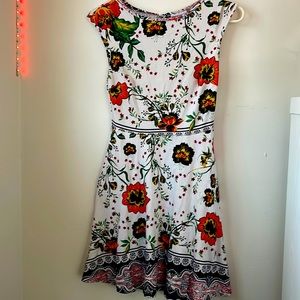 New York & Company Boho Floral Print Swing Dress